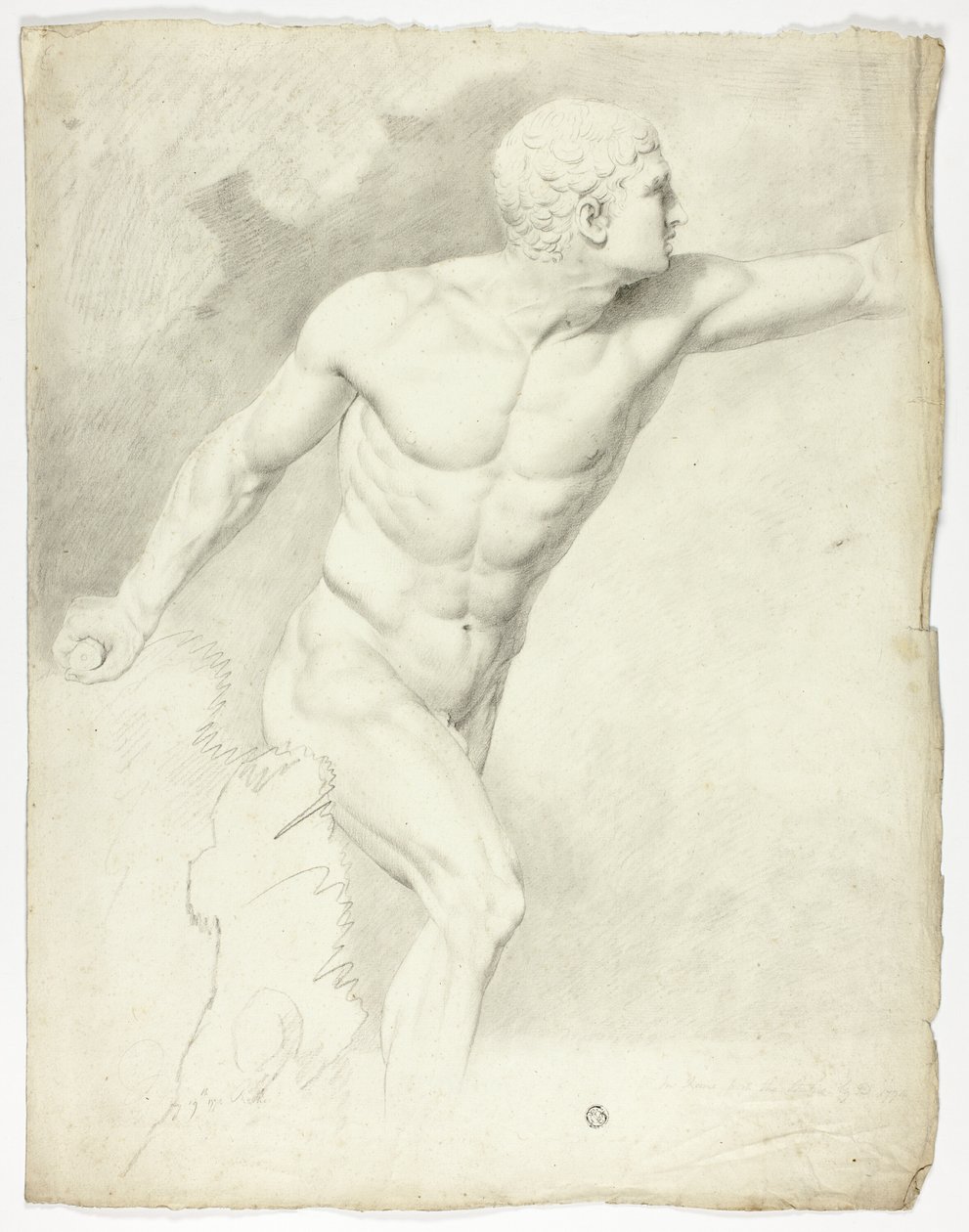 De Borghese Gladiator van het standbeeld in Rome door John Downman