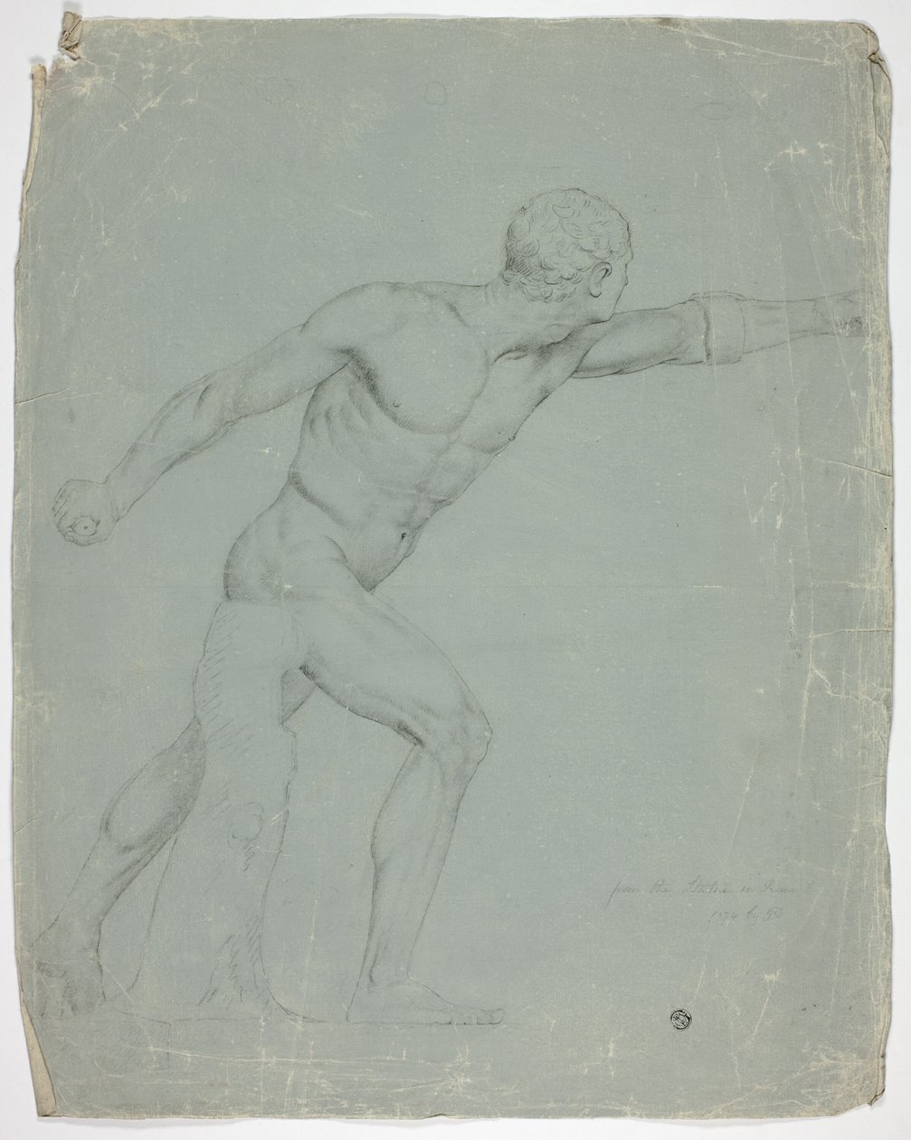 De Borghese Gladiator van het Standbeeld in Rome door John Downman