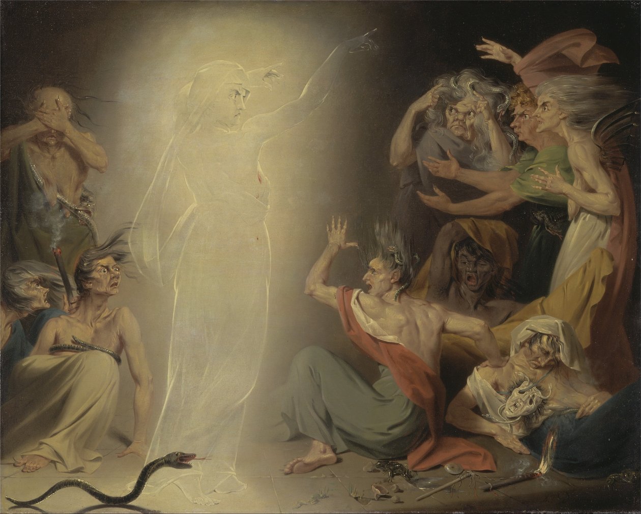 De geest van Klytemnestra Wekt de Furiën door John Downman
