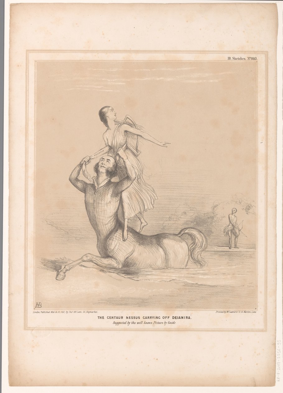 Spotprent met Lord Bentinck als de centaur Nessus door John Doyle
