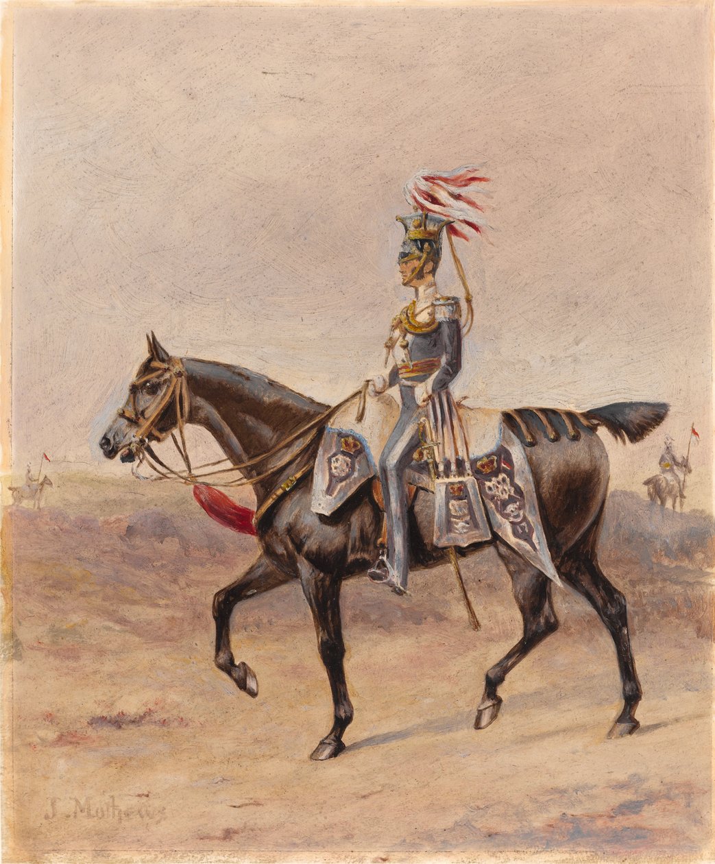 Een bereden officier van het 17e Regiment (Lichte) Dragonders (Lancers), c.1825 door John Edward Chapman Mathews