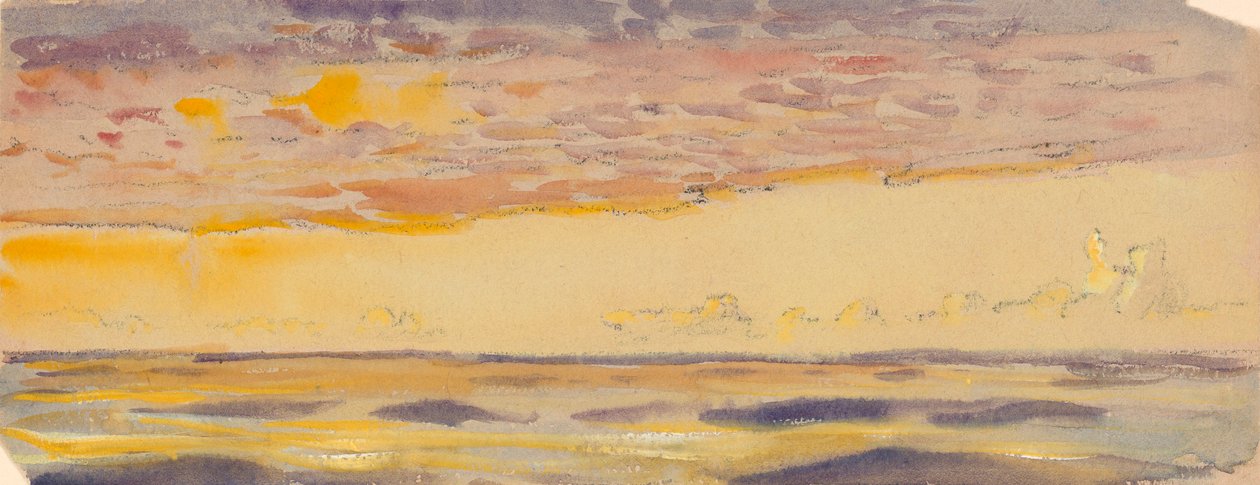 Zeegezicht, gele zee en paarse wolken, eind 19e eeuw - midden 20e eeuw door John Everett