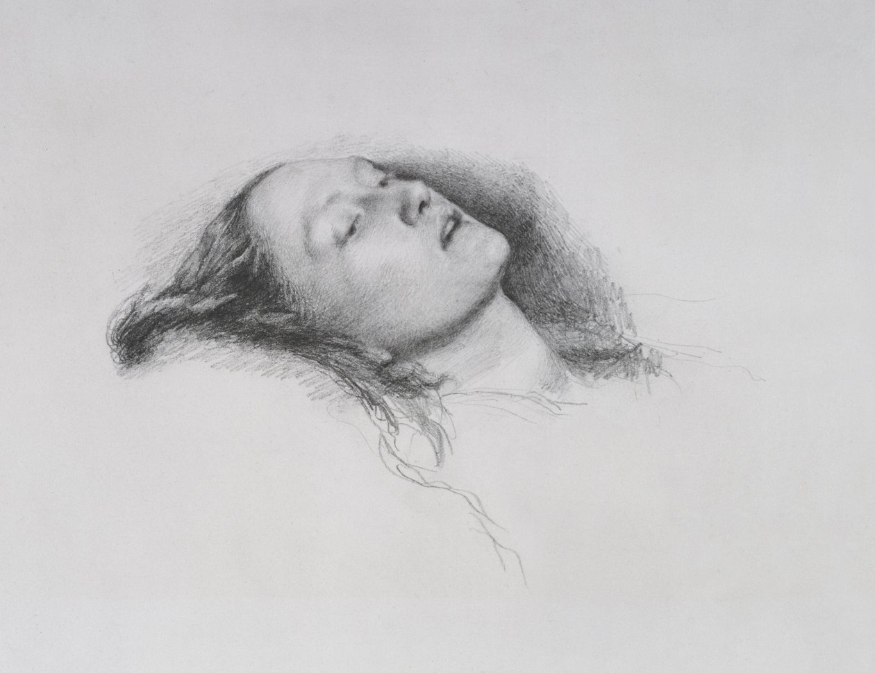 Elizabeth Siddal: Studie voor "Ophelia" door John Everett Millais