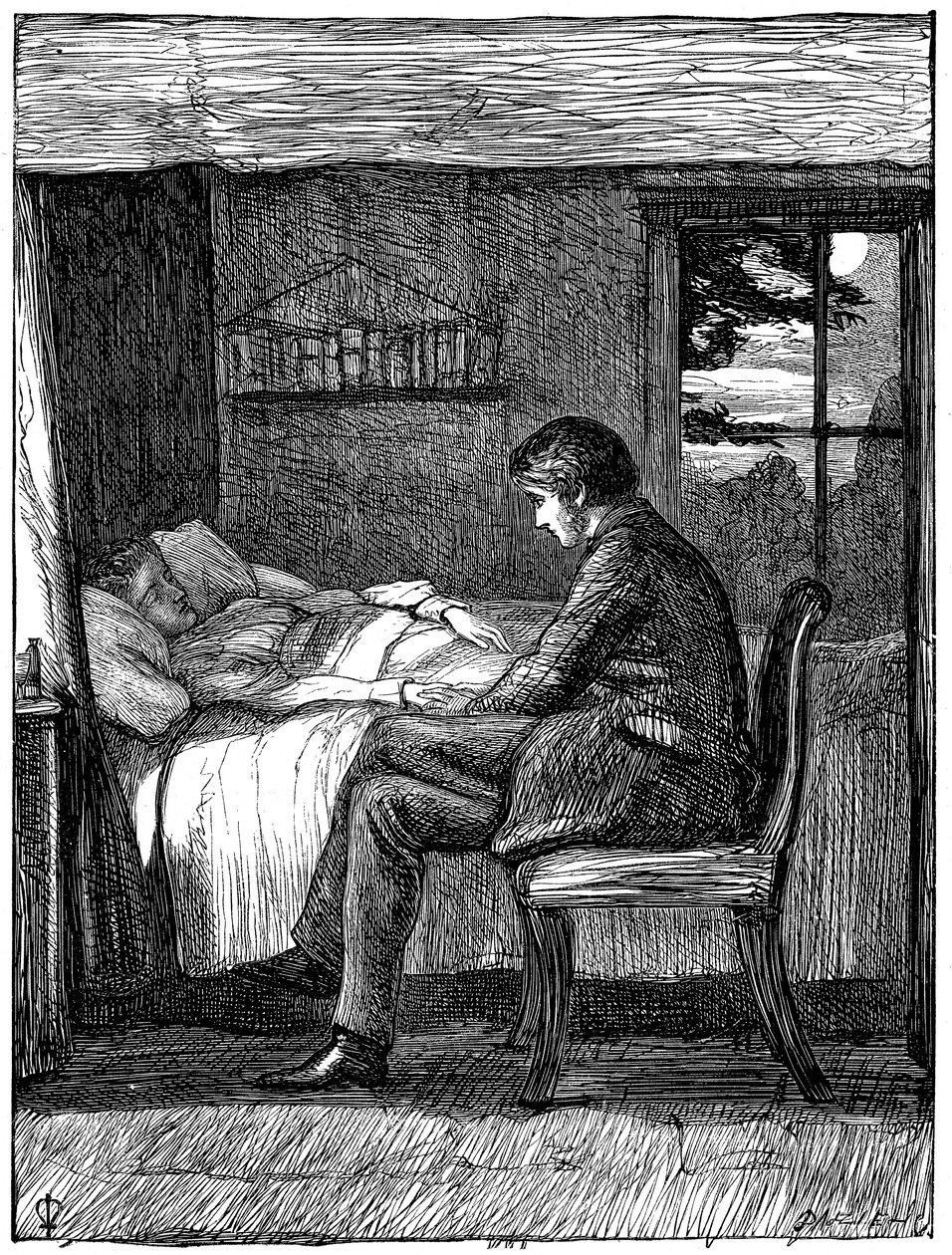 Illustratie voor het gedicht Laatste Woorden door Owen Meredith, 1860 door John Everett Millais