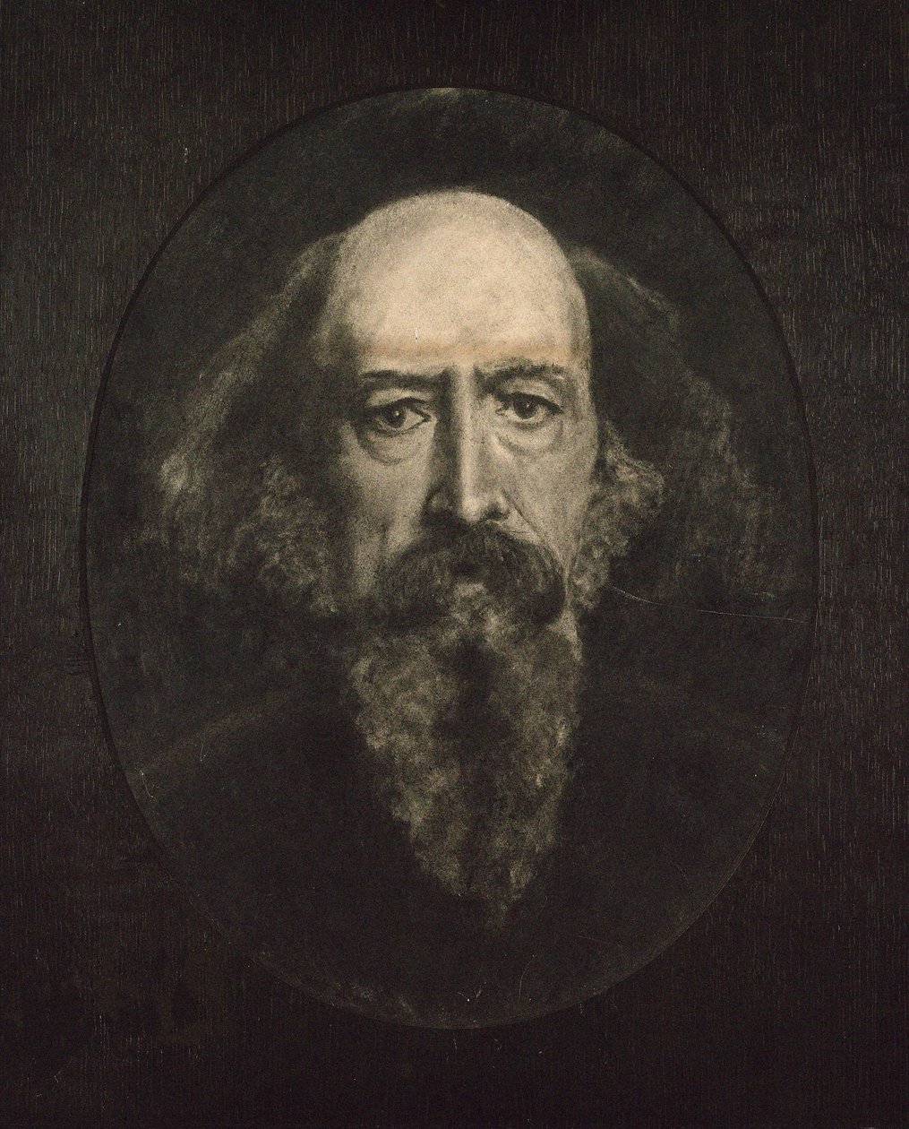 Portret van Alfred, Lord Tennyson door John Everett Millais
