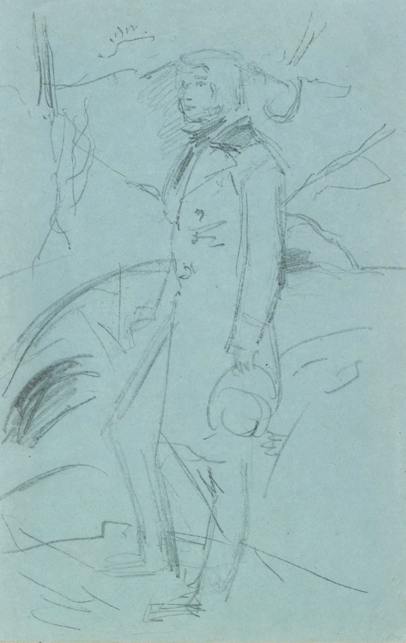 Voorlopige schets voor het portret van John Ruskin door John Everett Millais