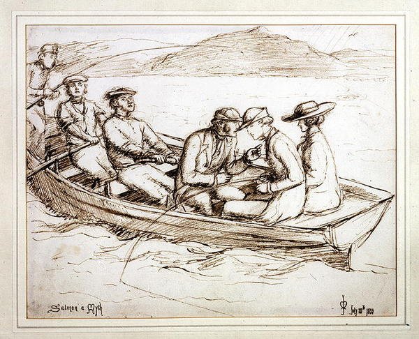 Zalm een mythe door John Everett Millais