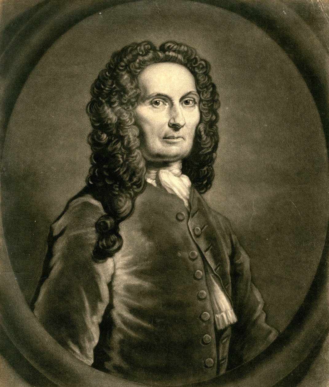 Portret van de Franse wiskundige Abraham de Moivre door John Faber