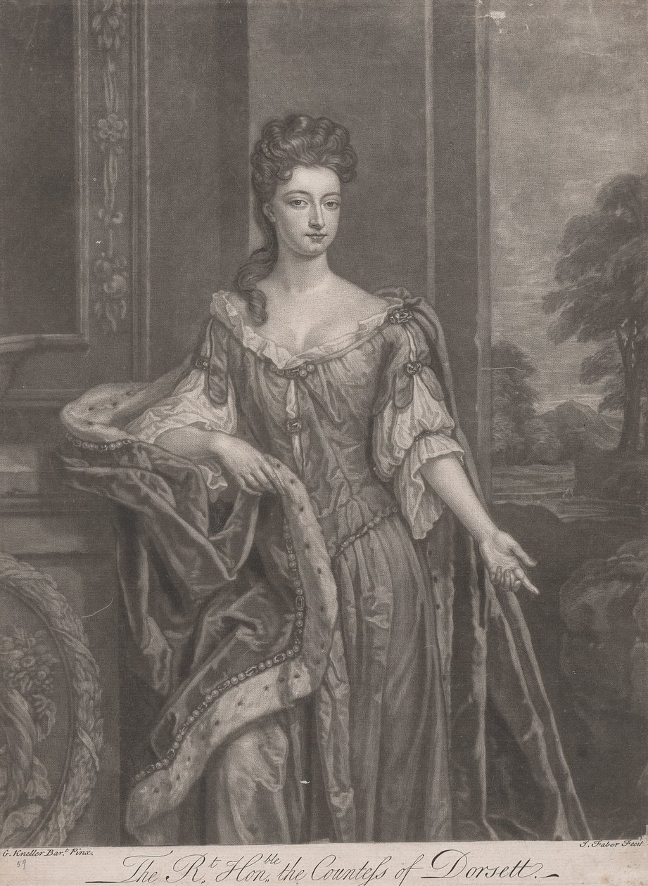 Schoonheden van Hampton Court: De zeer eerbiedwaardige Mary, gravin van Dorset door John Faber the younger