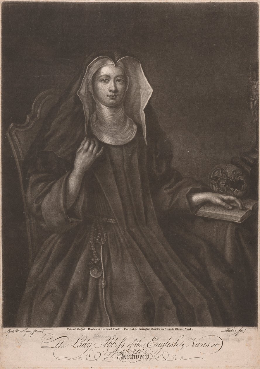 De Dame Howard Abdis van de Engelse Nonnen in Antwerpen door John Faber the younger
