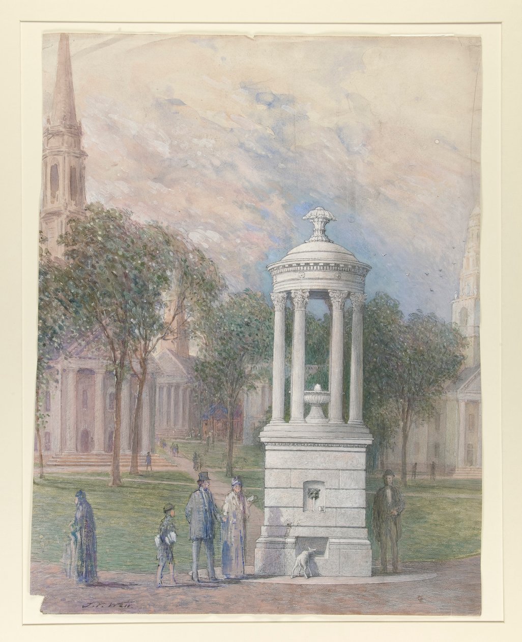 Bennett Fontein op New Haven Green door John Ferguson Weir