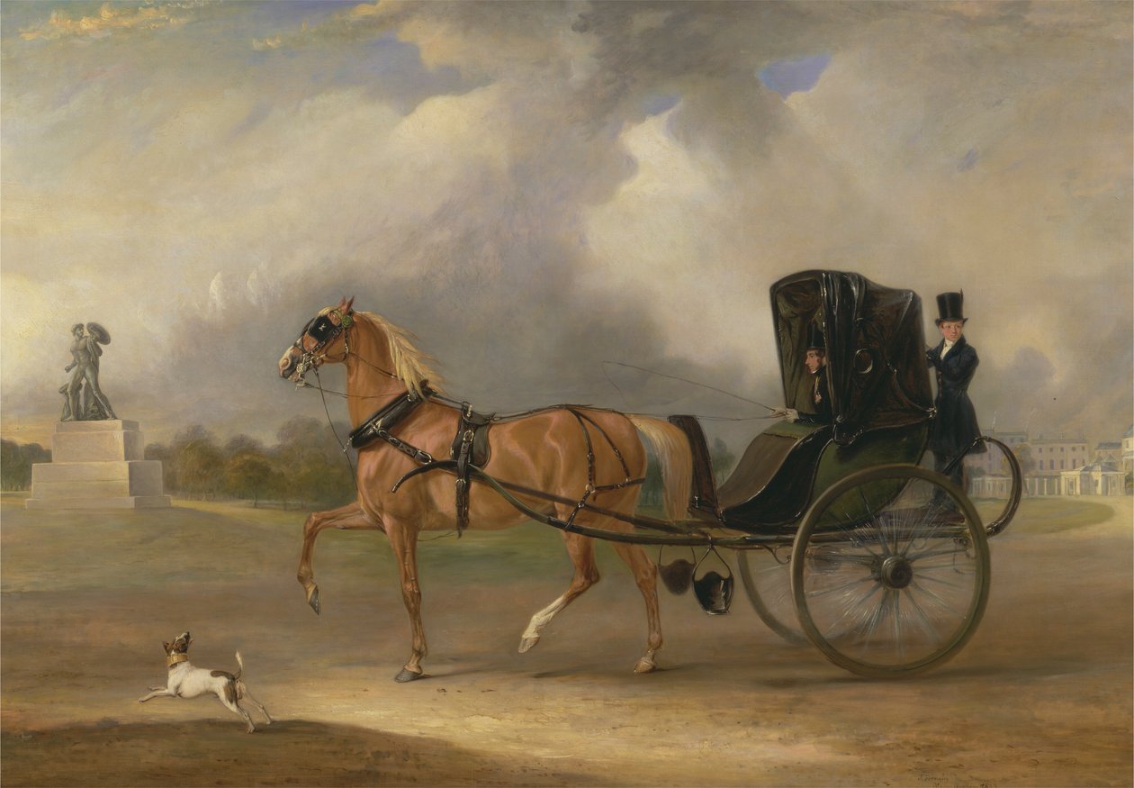 William Massey-Stanley rijdt in zijn Cabriolet in Hyde Park door John Ferneley
