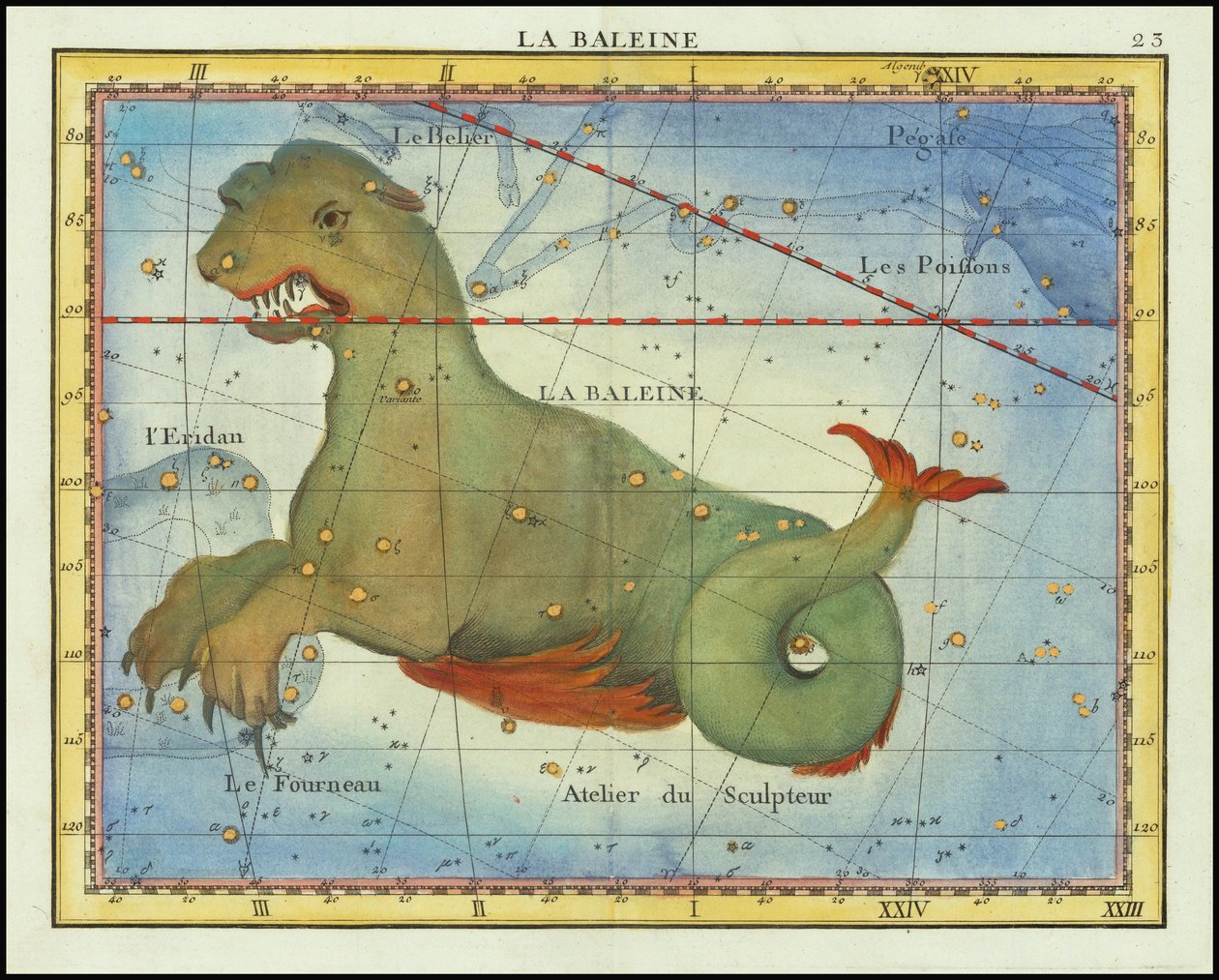1776 - John Flamsteed - La Baleine (Cetus) door John Flamsteed