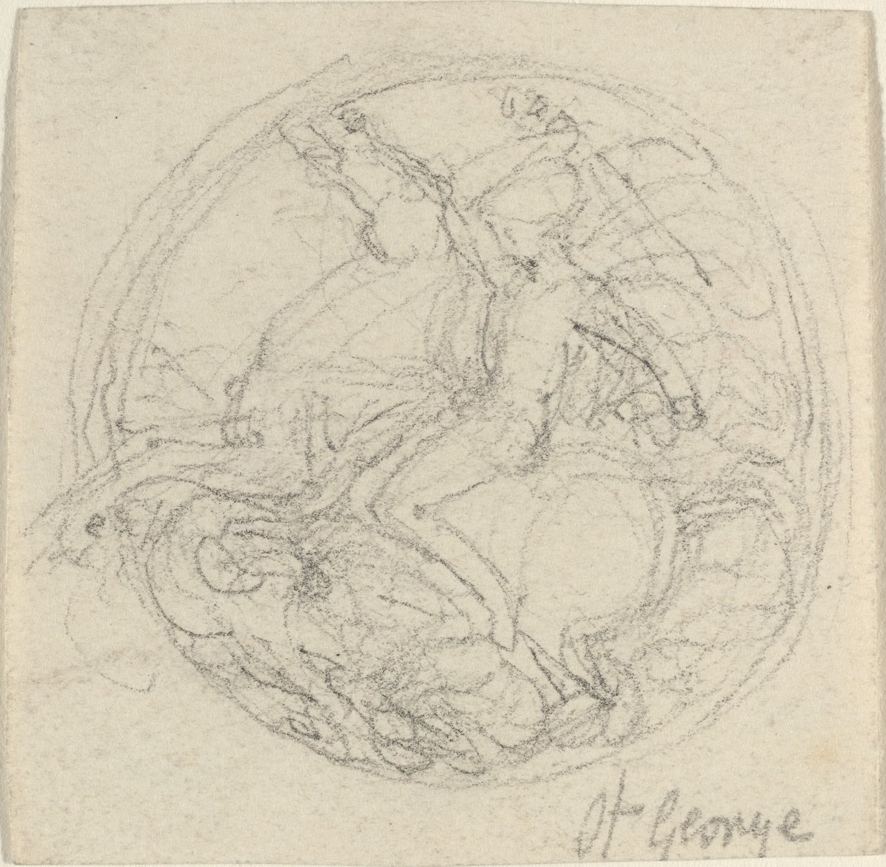 Ontwerp voor een Medaille met Sint Joris en de Draak door John Flaxman