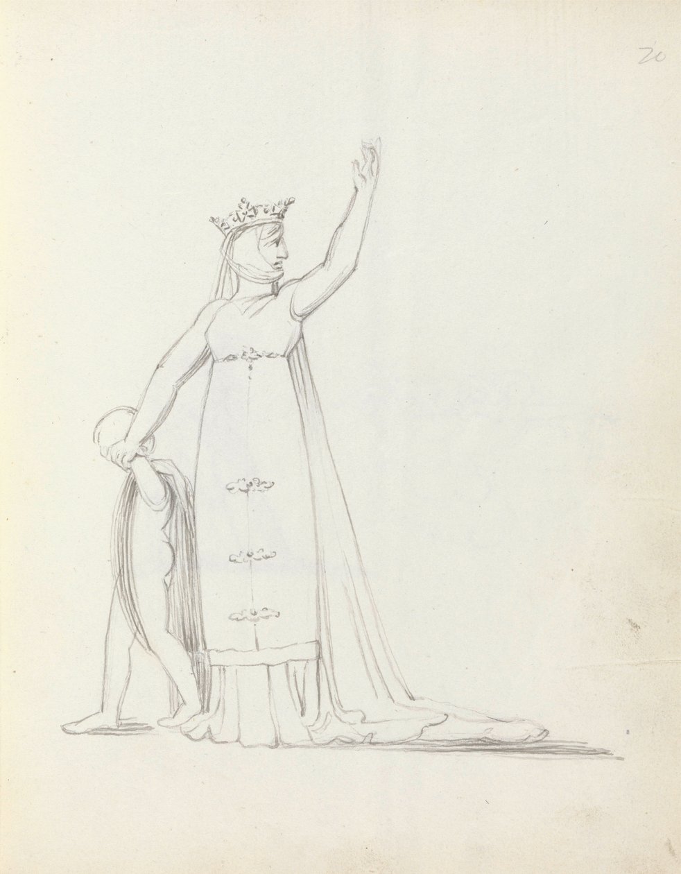 Mevrouw Siddons als Constance met kind door John Flaxman