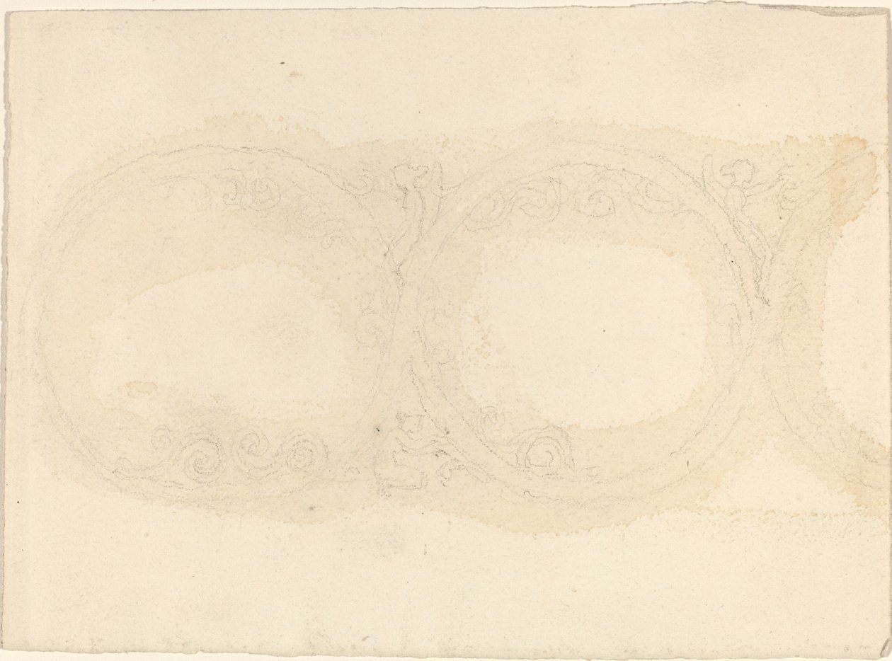 Ornamentele Randontwerp met Gevleugelde Vrouwelijke Figuren door John Flaxman
