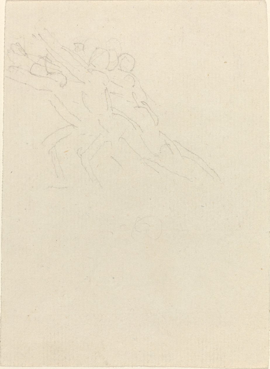 Rennende figuren met opgeheven armen door John Flaxman