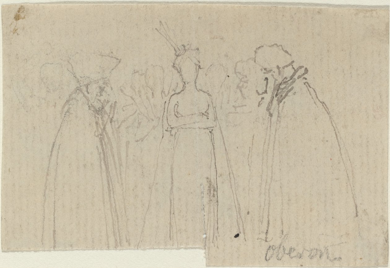 Blad met studies [recto en verso] door John Flaxman