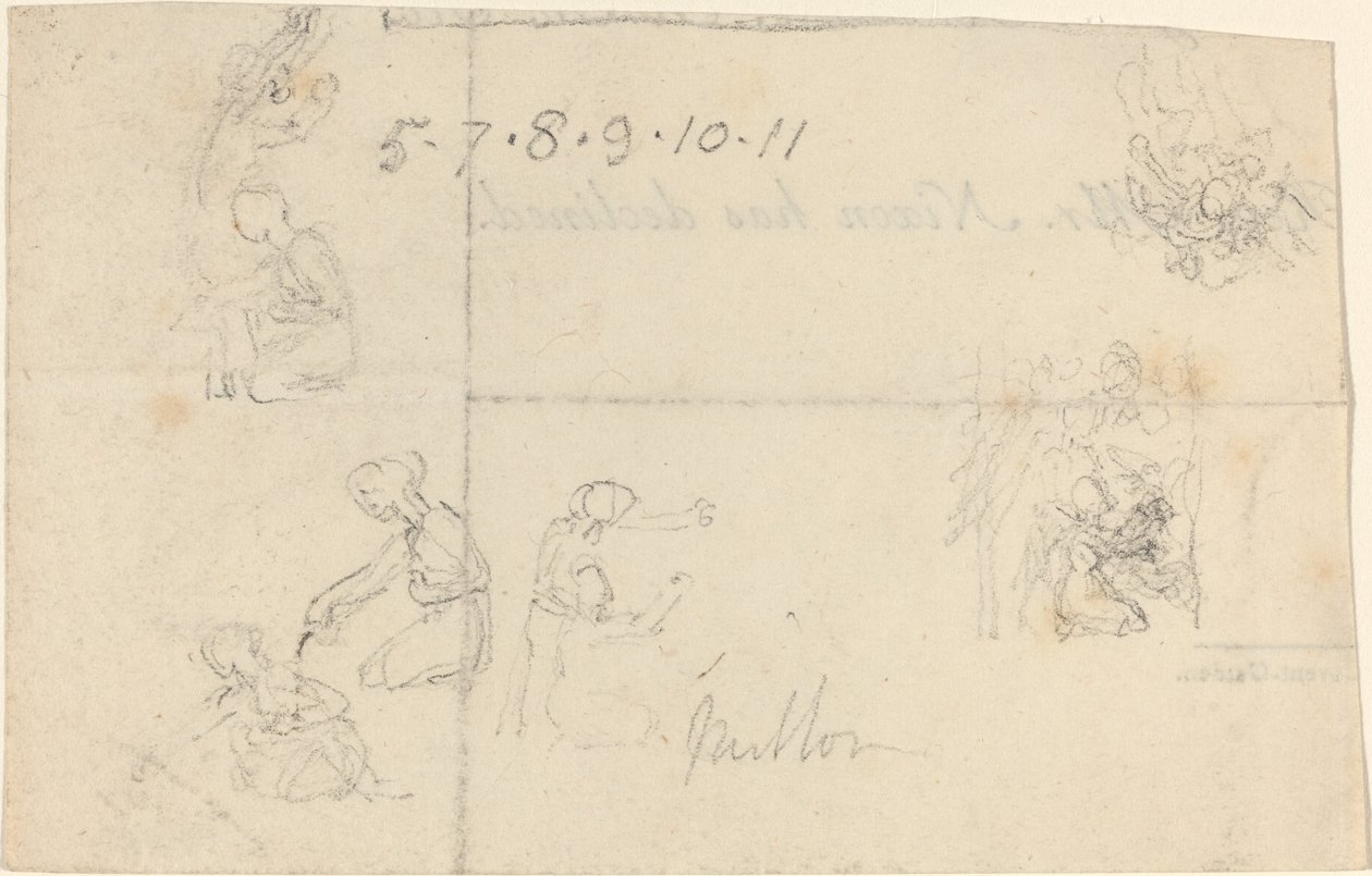 Studies van knielende vrouwen door John Flaxman