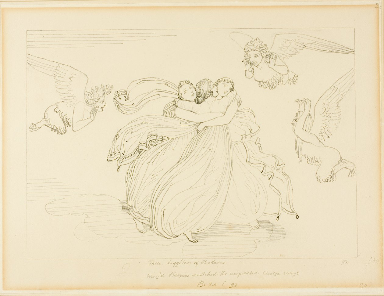 De Harpijen en de Dochters van Pandarus door John Flaxman