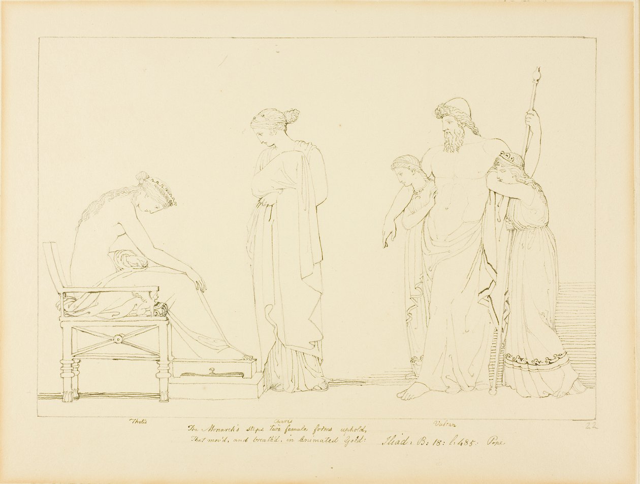 Vulcanus en Thetis door John Flaxman