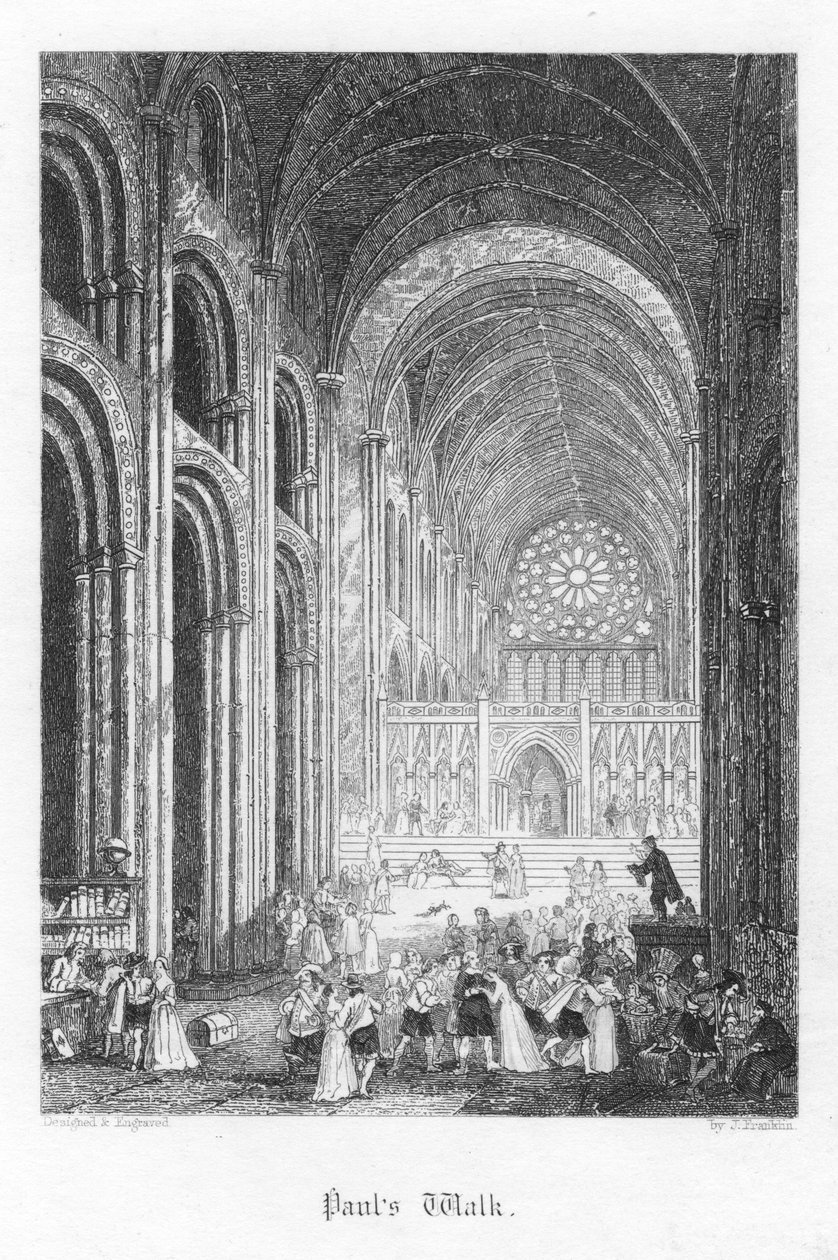 Scène uit Old St Pauls door William Harrison Ainsworth door John Franklin