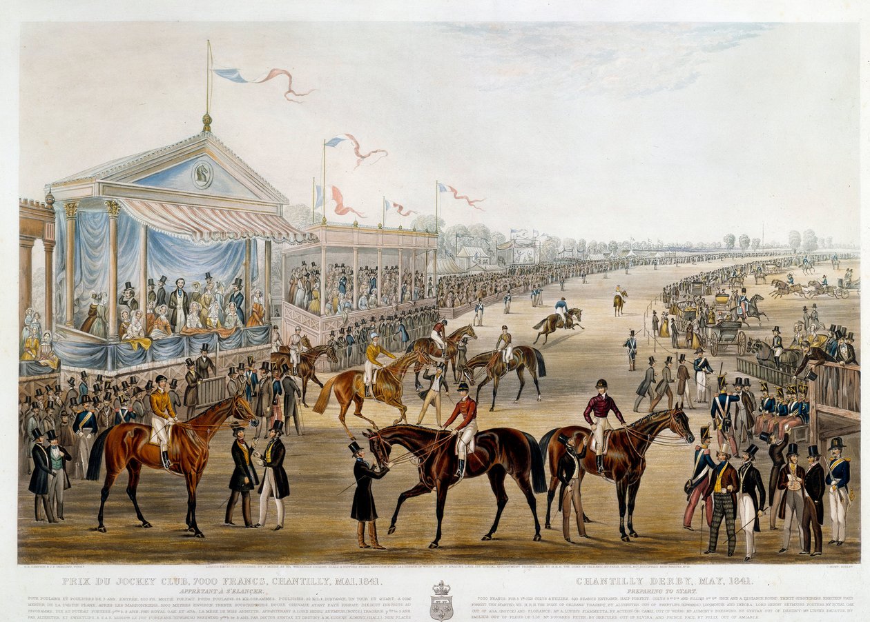 Prix du jockey club in Chantilly in 1841 door John Frederick Herring Senior