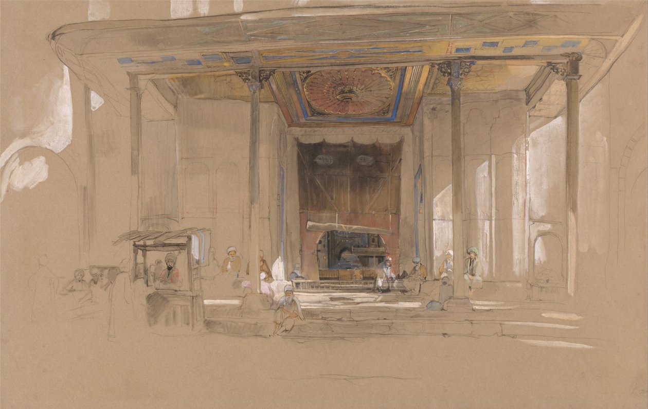 Hoofdingang van de Grote Moskee, (Ulu cami) Bursa, Turkije, door John Frederick Lewis