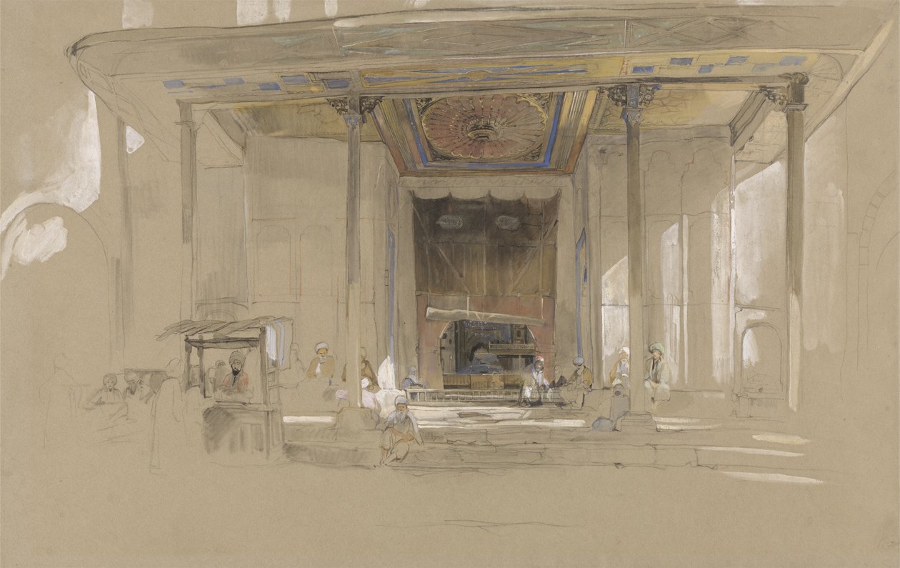 Hoofdingang van de Grote Moskee (Ulucami) Bursa, Turkije, c.1840 door John Frederick Lewis