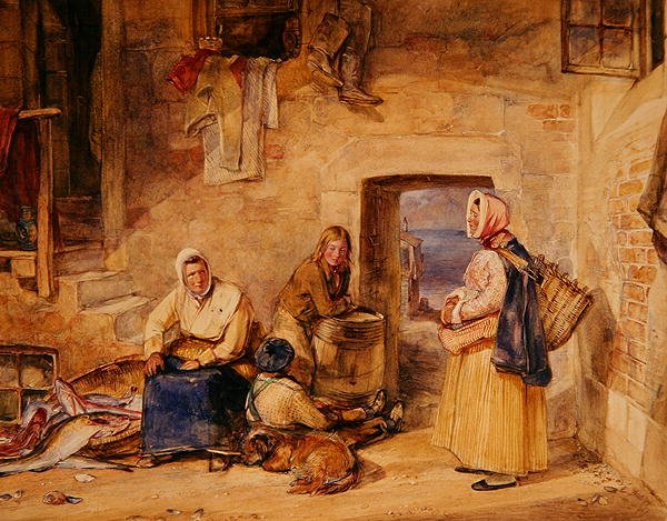 Newhaven visvrouwen, Edinburgh, c.1831-32 door John Frederick Lewis