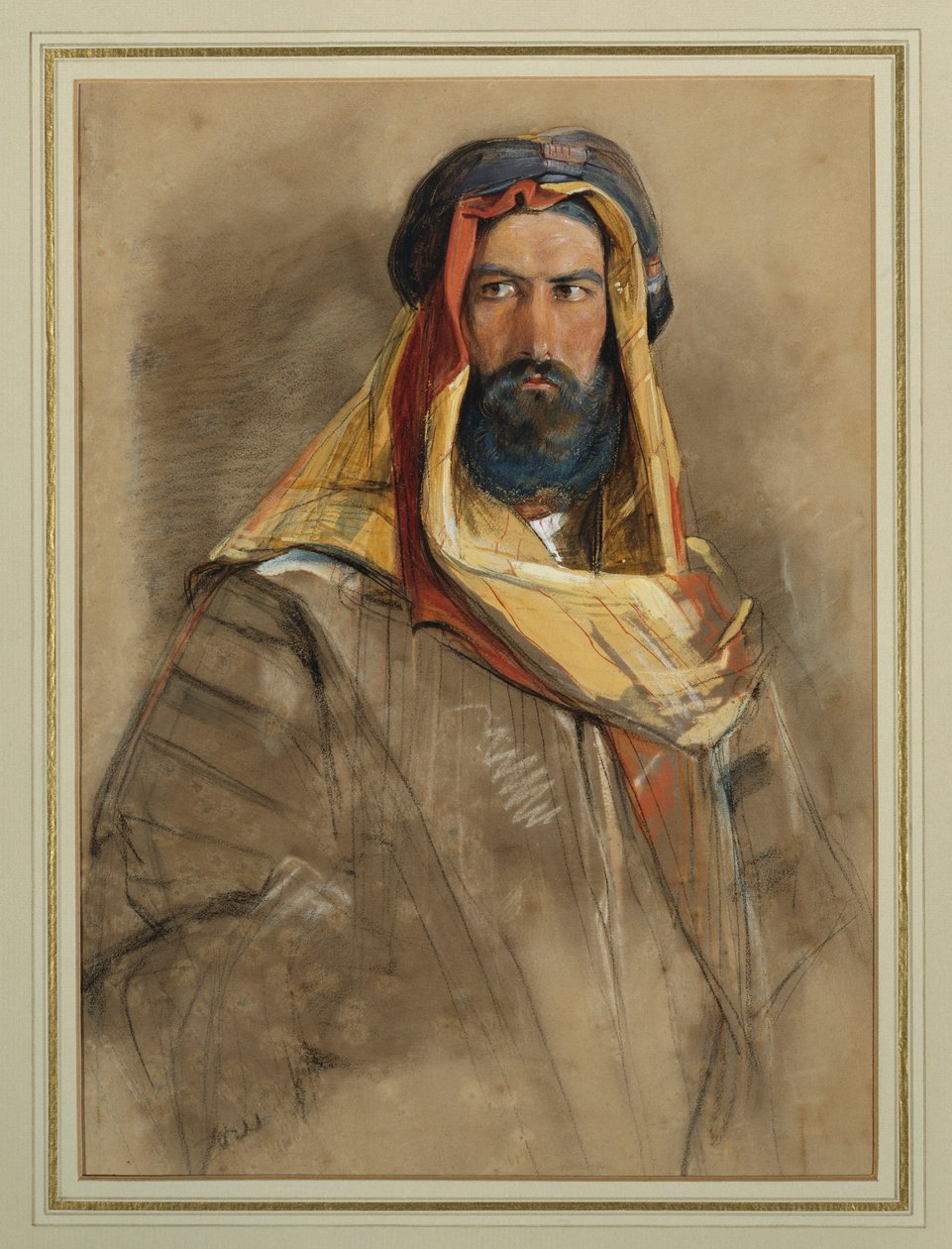 Studie van een Arabische Sjeik door John Frederick Lewis