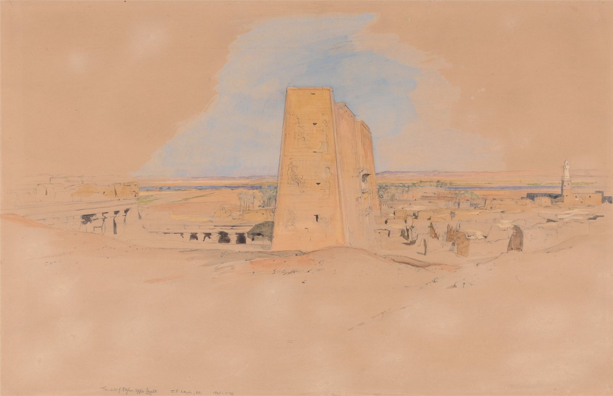 Tempel van Edfou, Opper-Egypte door John Frederick Lewis