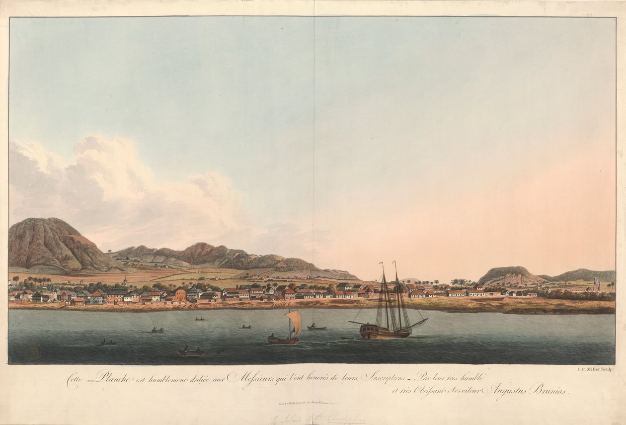Zicht op het Eiland St. Christopher door John Frederick Miller
