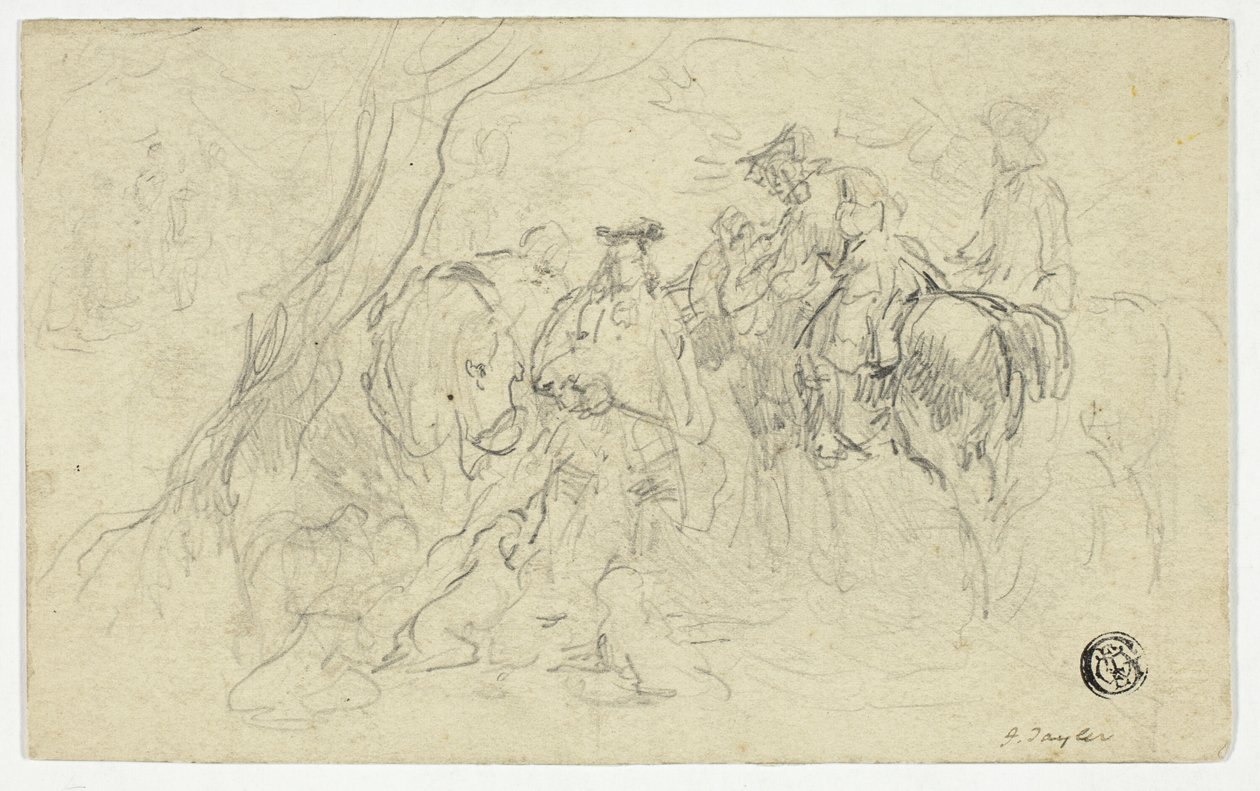 Calvariërs naast boom door John Frederick Tayler