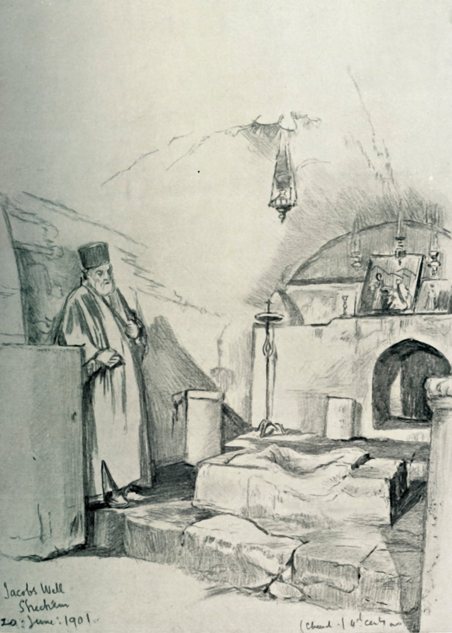 Jakobsbron bij Sichem Nablus, 1902 door John Fulleylove