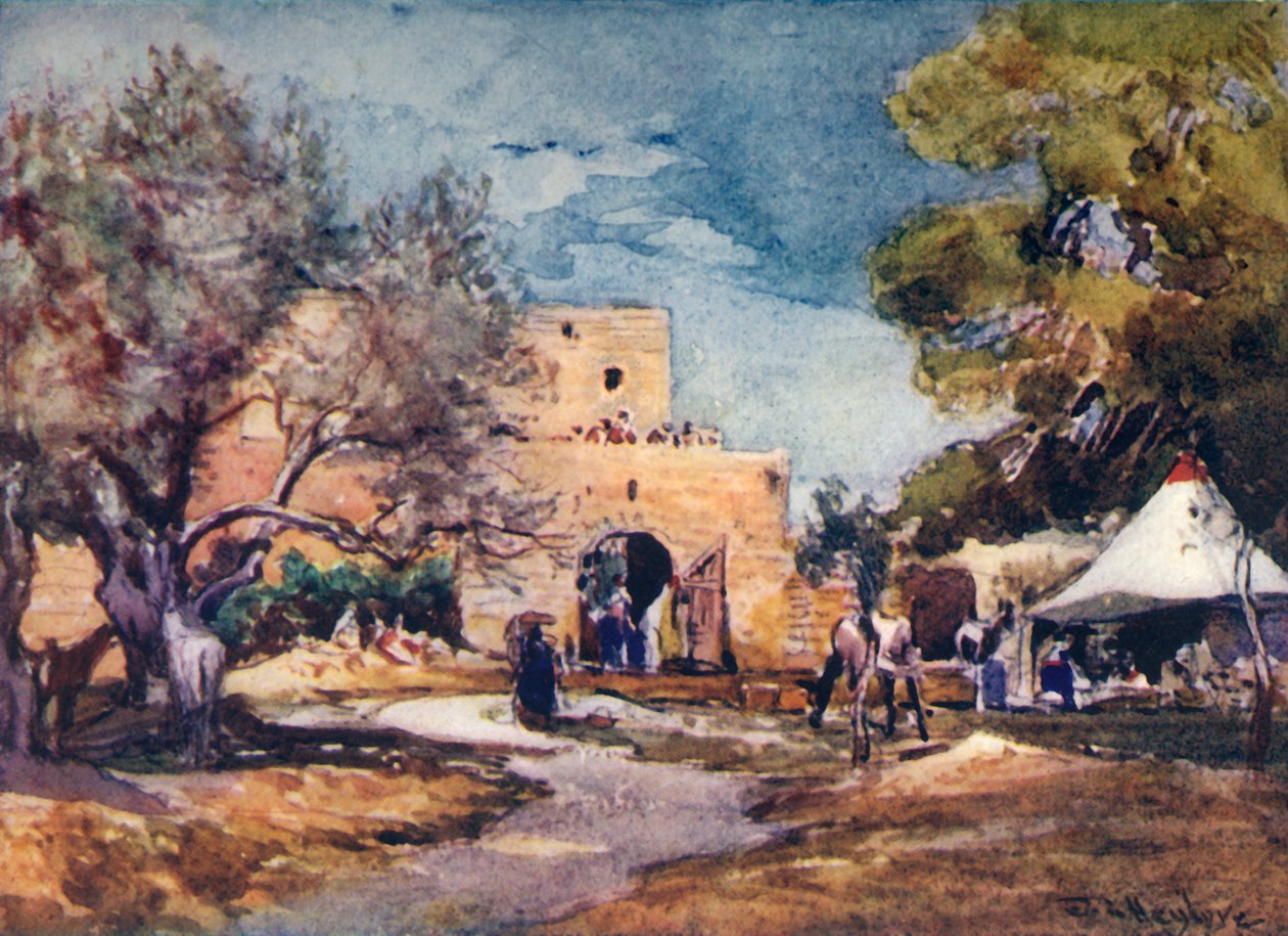 Middeleeuws gebouw buiten de noordmuur van Jeruzalem, 1902 door John Fulleylove