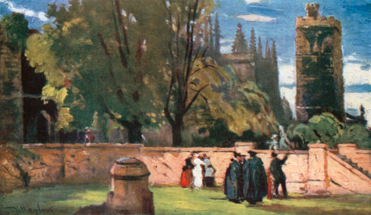 New College (kleurenlitho) door John Fulleylove