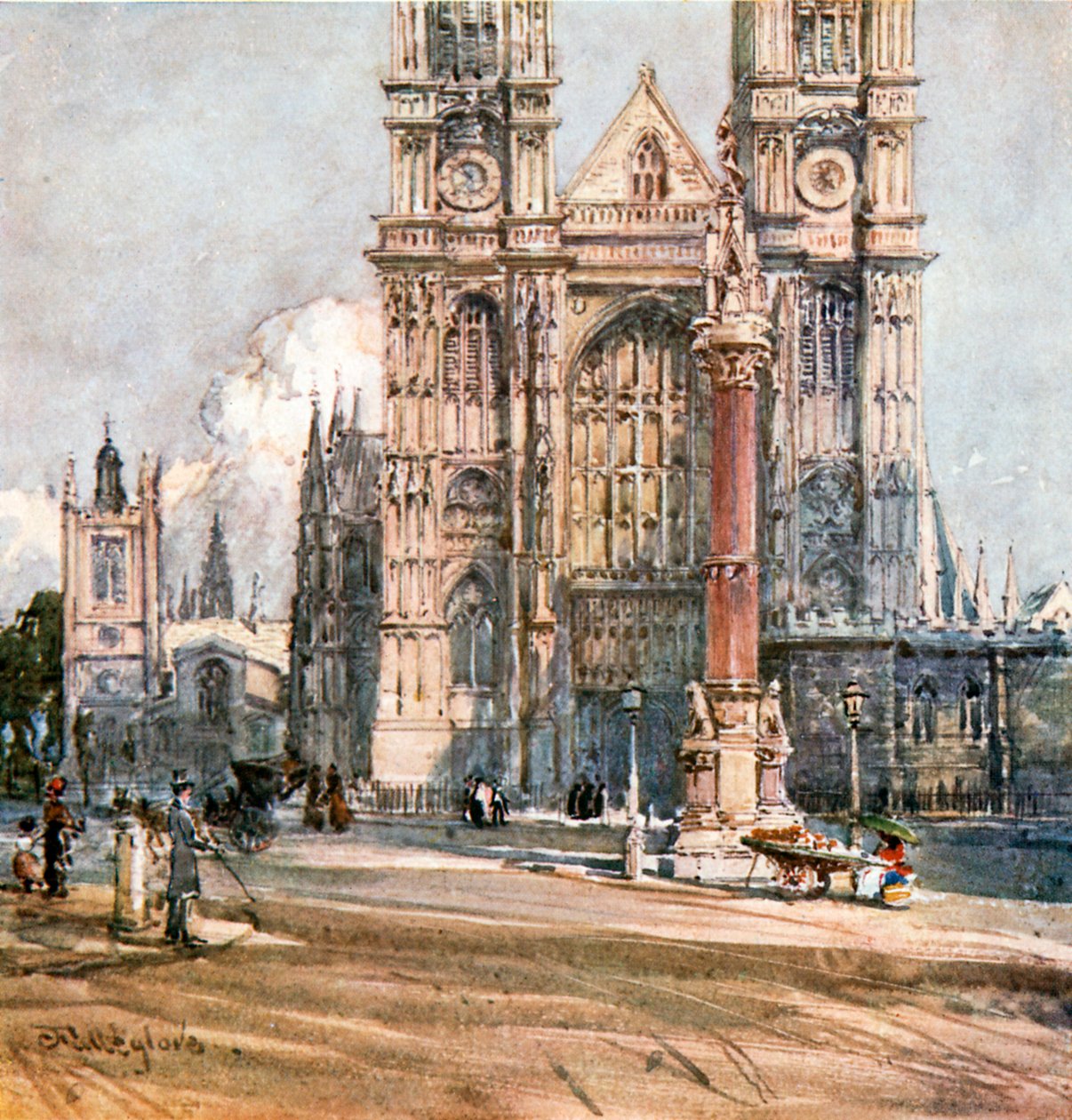 De westgevel (kleurenlitho) door John Fulleylove