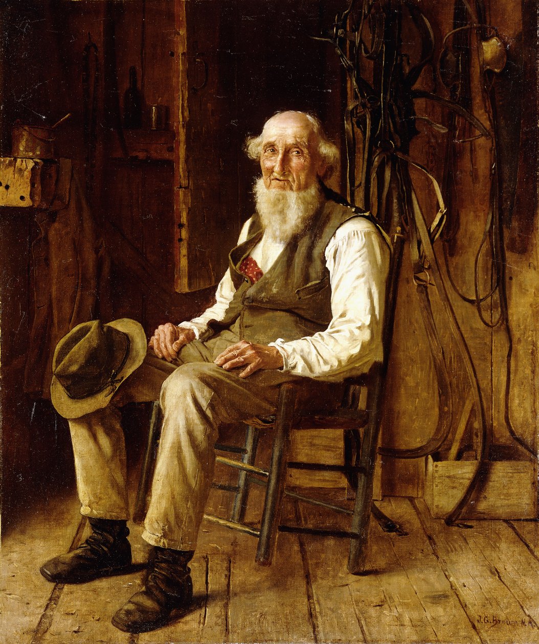 Een moment van contemplatie door John George Brown