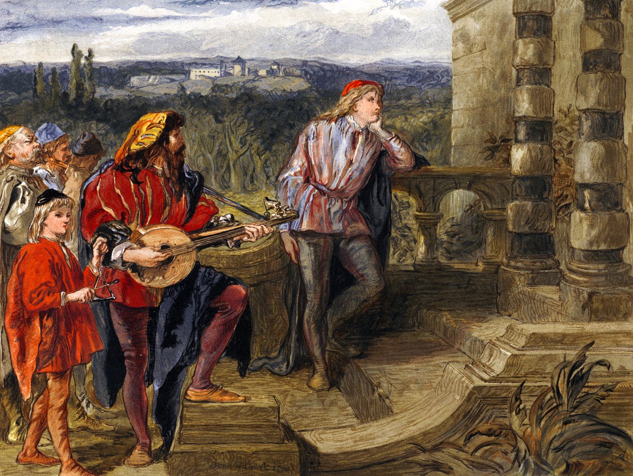 Illustratie voor De twee edellieden van Verona door William Shakespeare door John Gilbert