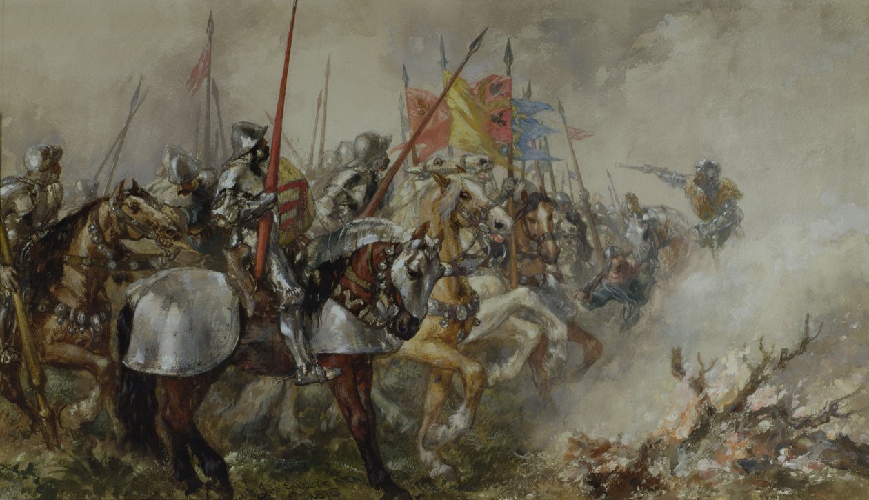 Koning Hendrik V bij de Slag van Agincourt, 1415 door John Gilbert