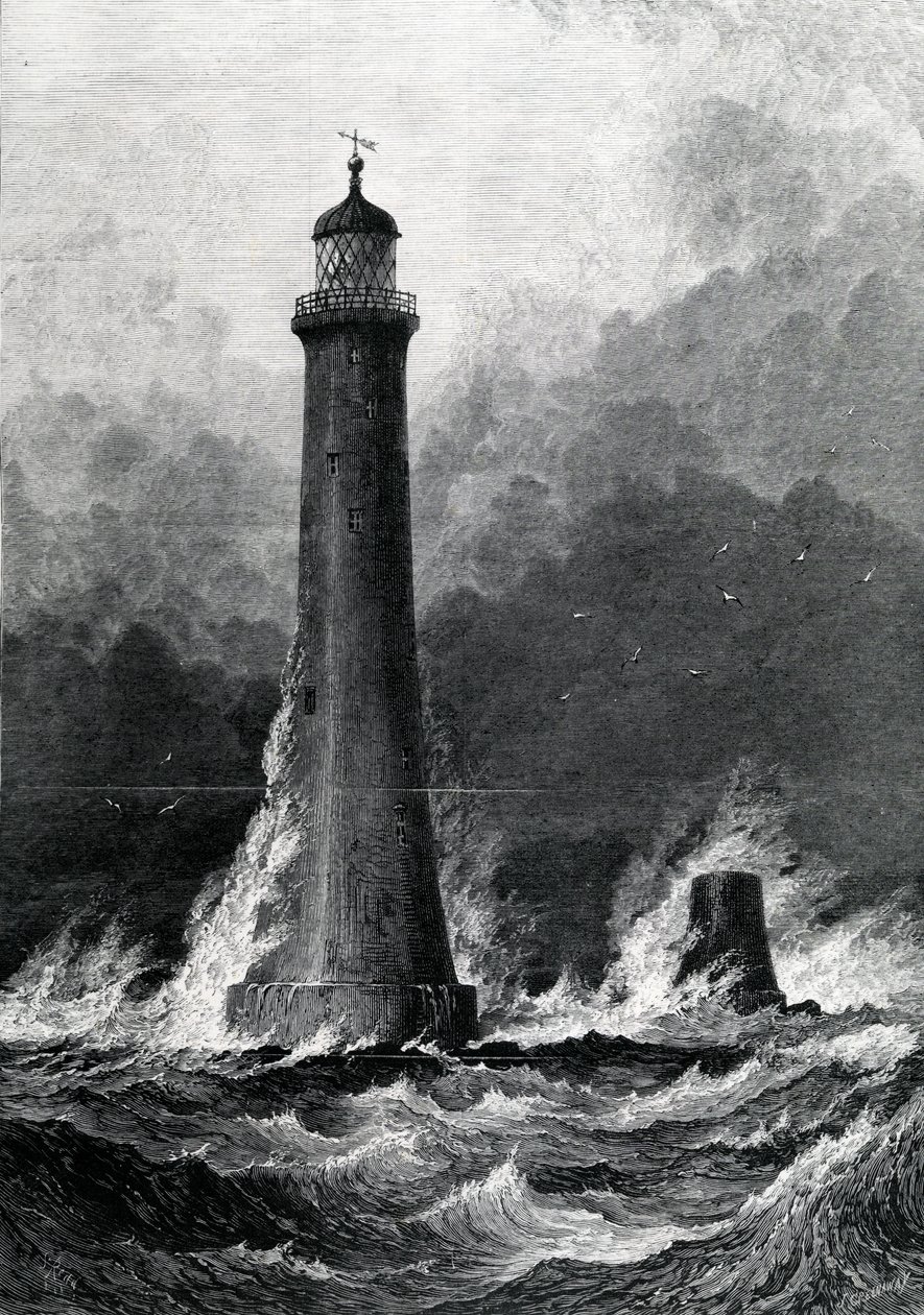 Het voorgestelde nieuwe Eddystone Lighthouse, illustratie uit 