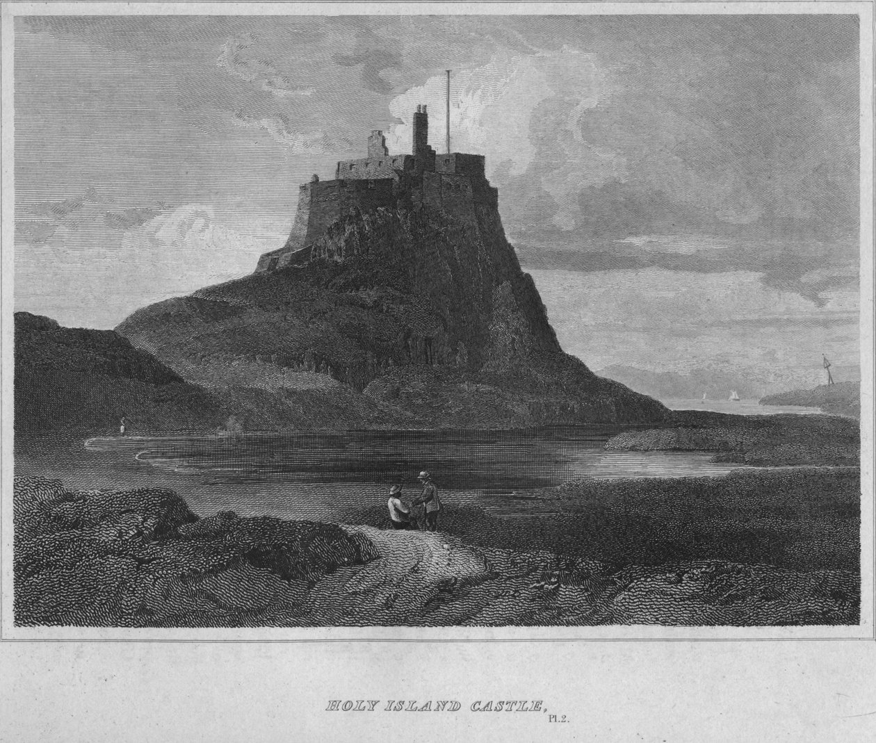 Holy Island kasteel, 1814 door John Greig