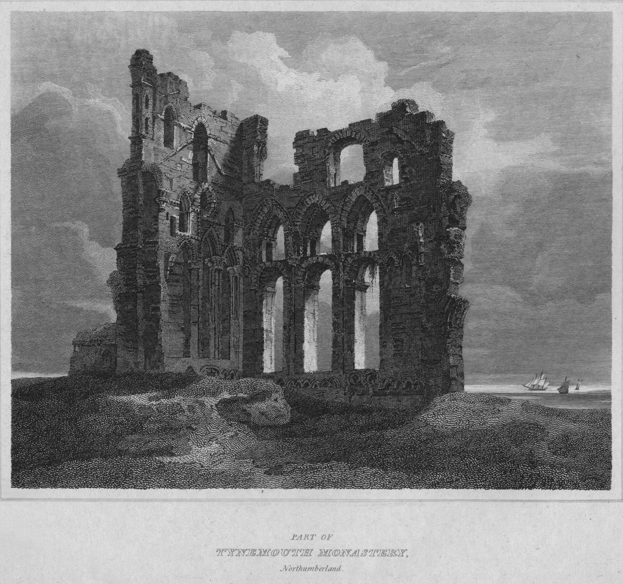Deel van het klooster van Tynemouth. Northumberland door John Greig