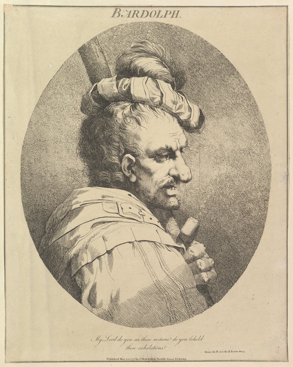 Bardolph Twaalf karakters uit Shakespeare door John Hamilton Mortimer