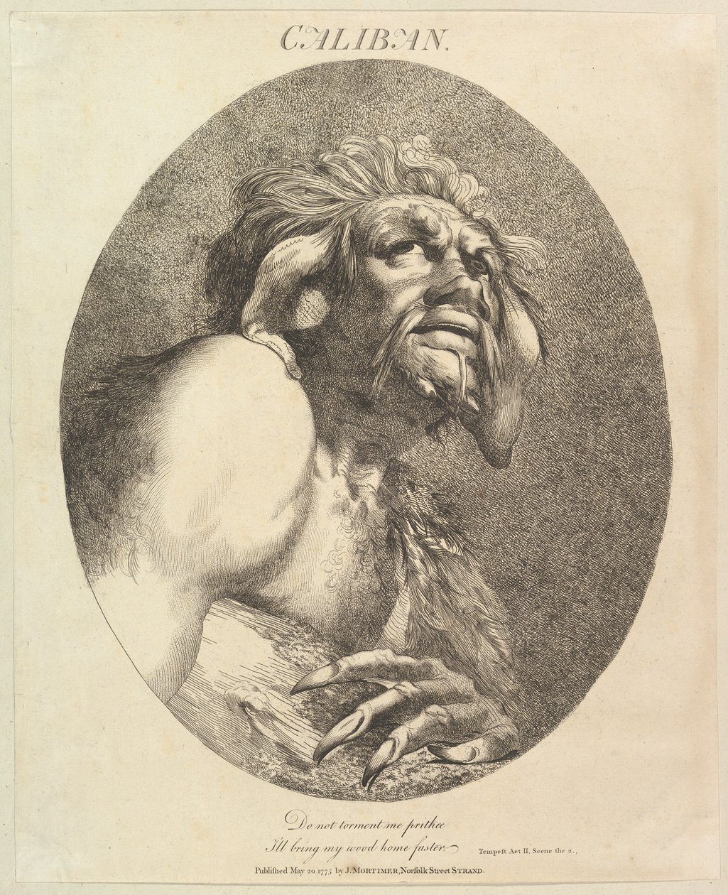 Caliban Twaalf karakters van Shakespeare door John Hamilton Mortimer
