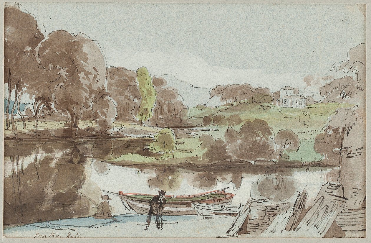 Brathay Hall vanuit het oosten, Lake District, Cumbria, 1810 door John Harden