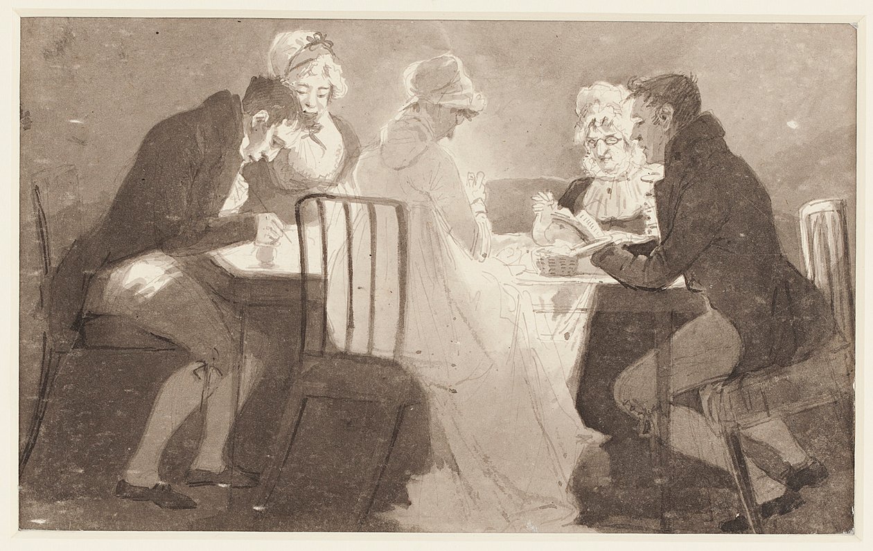 Groep aan een tafel, 1806 door John Harden
