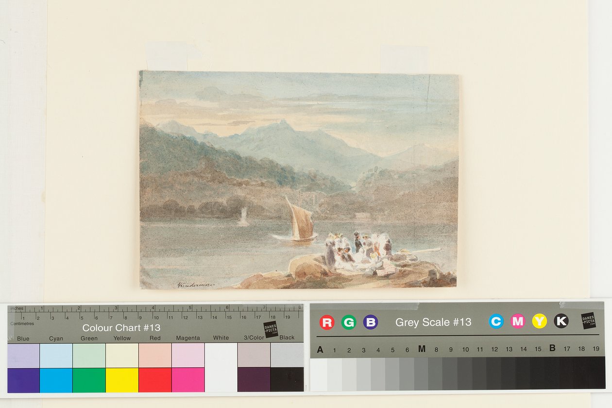 Picknick bij Windermere met uitzicht op Brathay door John Harden