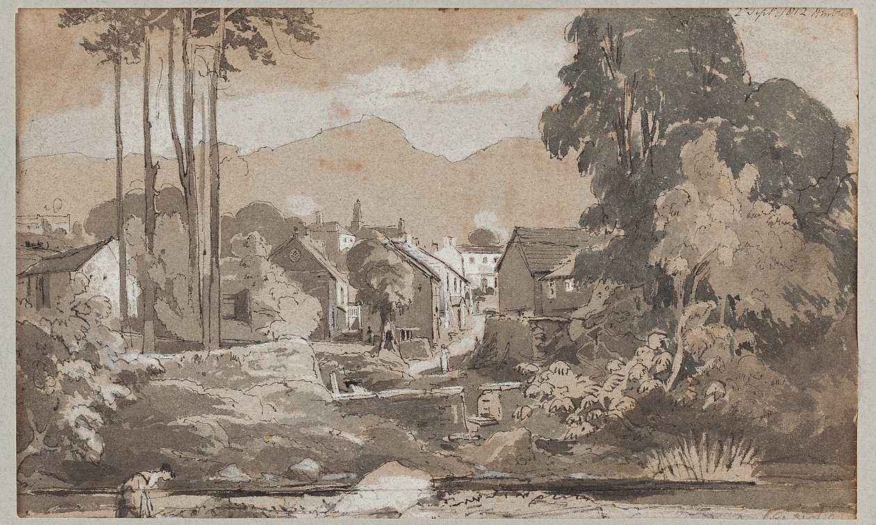 Uitzicht naar het oosten op Ambleside, 1812 door John Harden